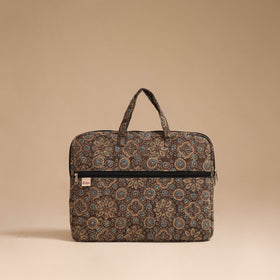 Brown - handcrafted cotton quilted laptop bag 44