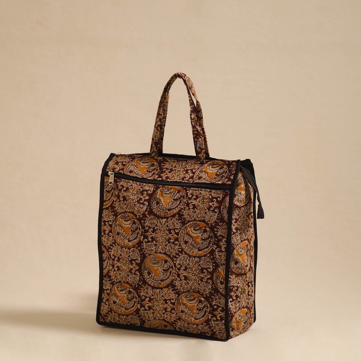 Brown Handcrafted Cotton Shopping Hand Bag