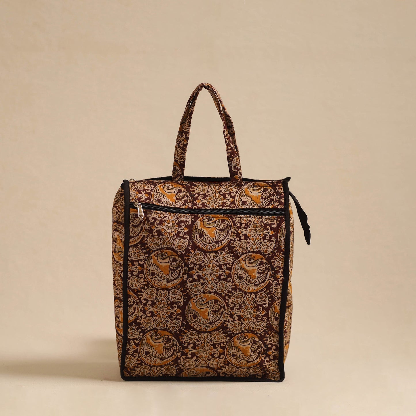 Brown Handcrafted Cotton Shopping Hand Bag