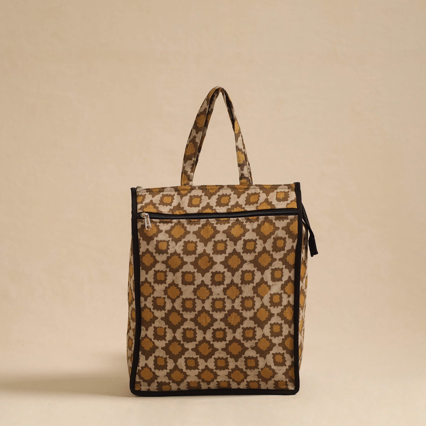 Brown Handcrafted Cotton Shopping Hand Bag