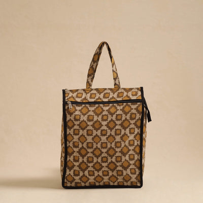 Brown Handcrafted Cotton Shopping Hand Bag