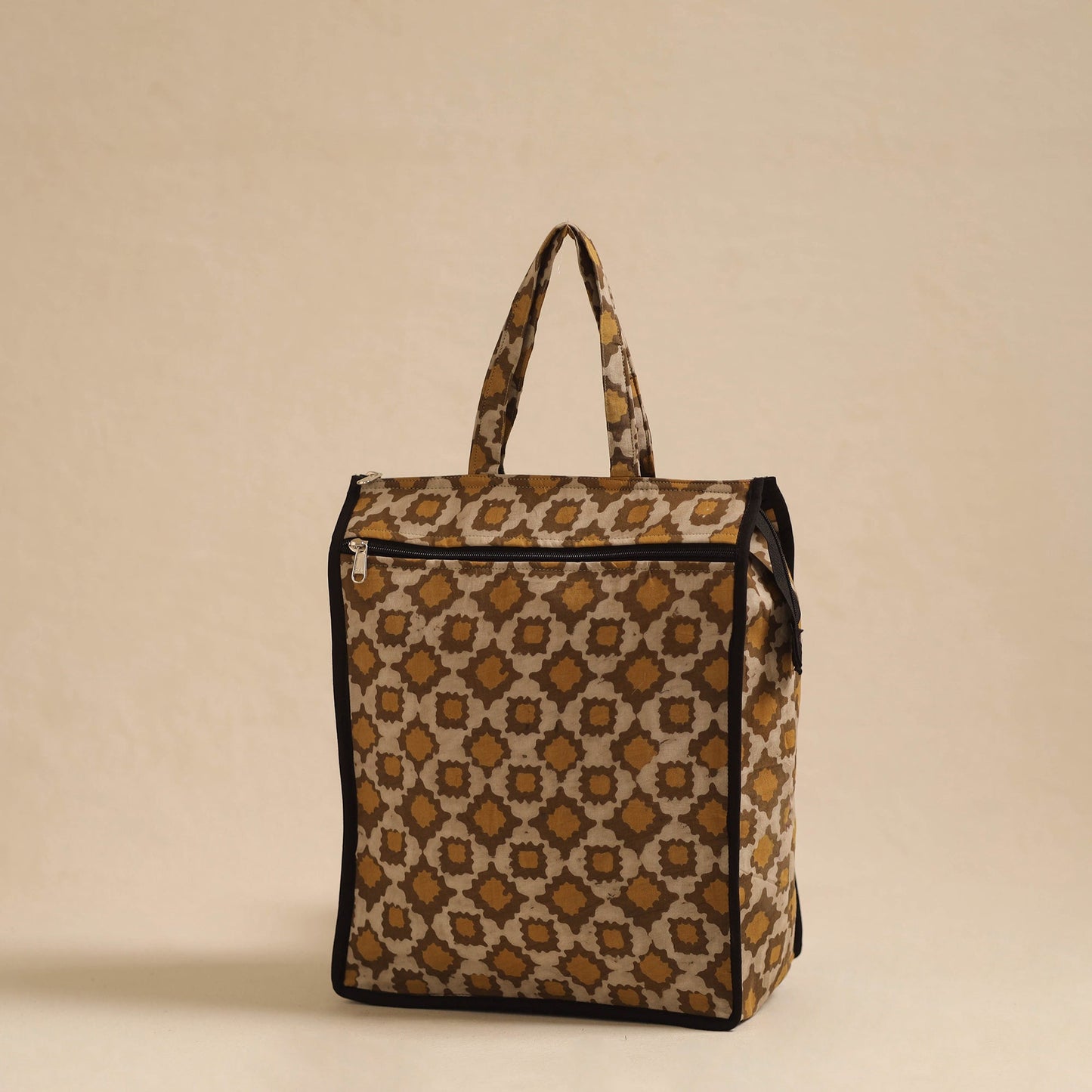 Brown Handcrafted Cotton Shopping Hand Bag