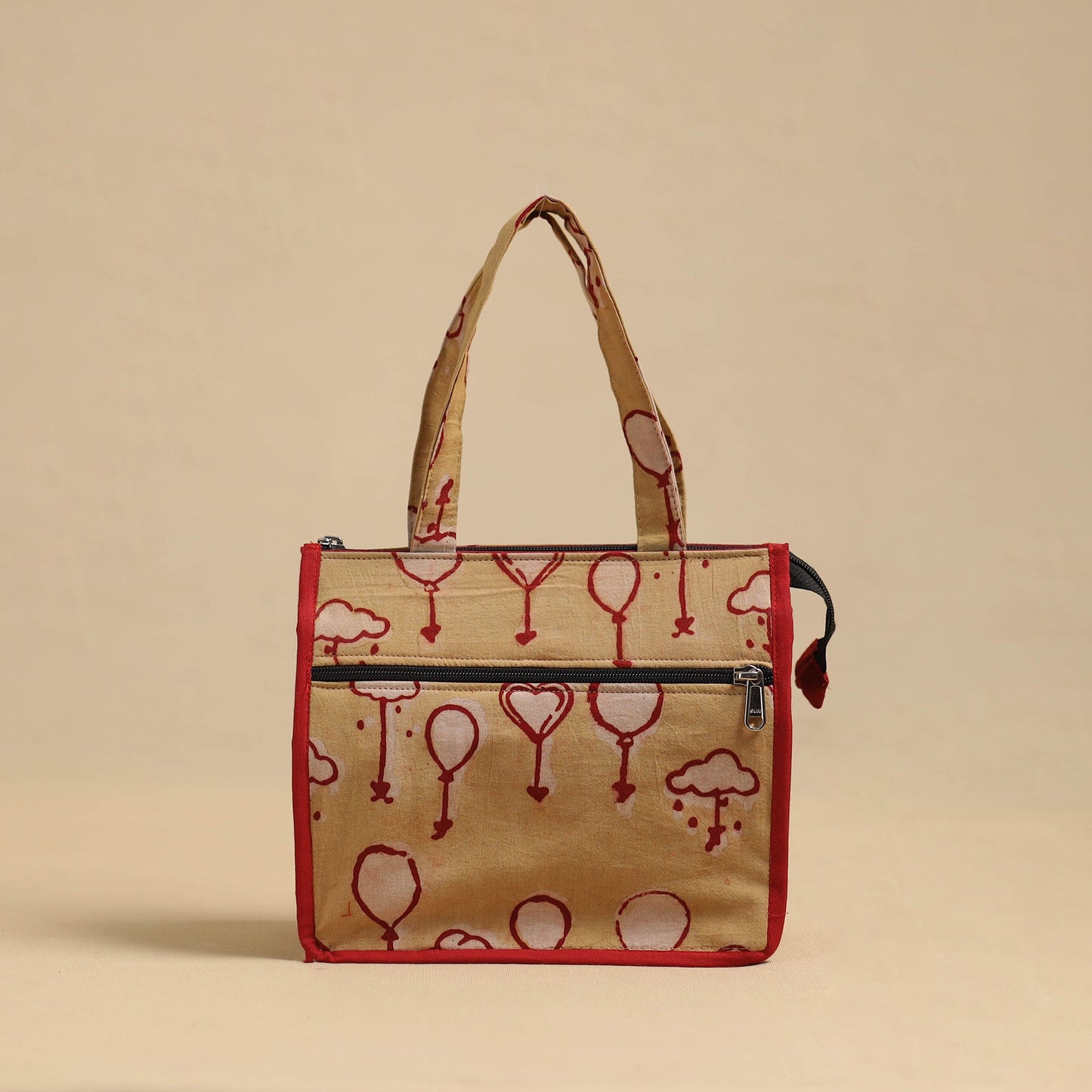 Brown Handcrafted Cotton Small Hand Bag