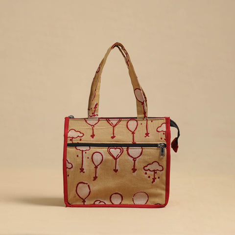 Brown Handcrafted Cotton Small Hand Bag