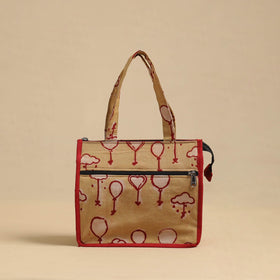 Brown Handcrafted Cotton Small Hand Bag