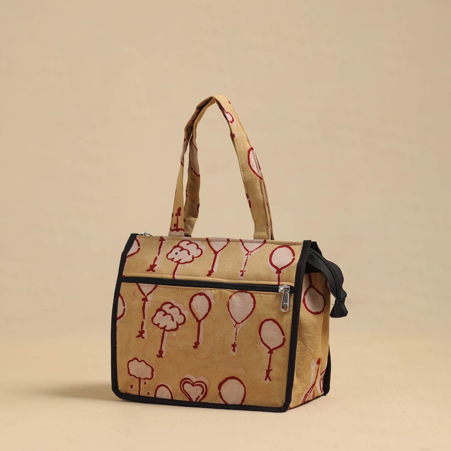 Brown Handcrafted Cotton Small Hand Bag