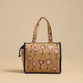 Brown Handcrafted Cotton Small Hand Bag