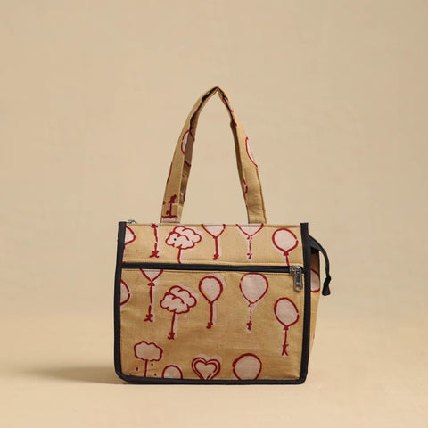 Brown Handcrafted Cotton Small Hand Bag