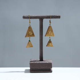  Handcrafted Double Triangle Shaped Bamboo Earrings 
