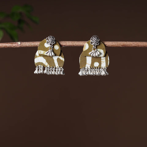 Brown - handcrafted fabart gs earrings 35