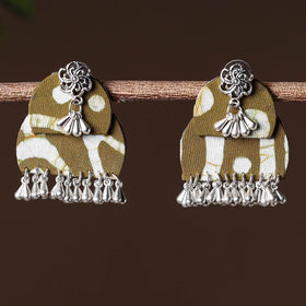 Brown - handcrafted fabart gs earrings 35