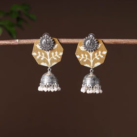 Brown - handcrafted fabart gs jhumki earrings 05