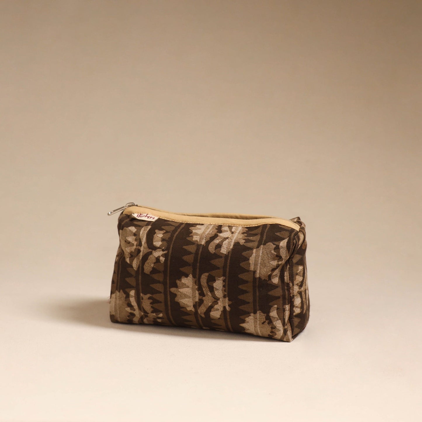 Brown - handcrafted fabric toiletry pouch 09