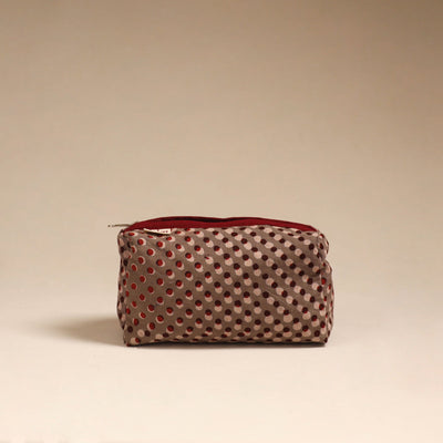 Brown - handcrafted fabric toiletry pouch 10