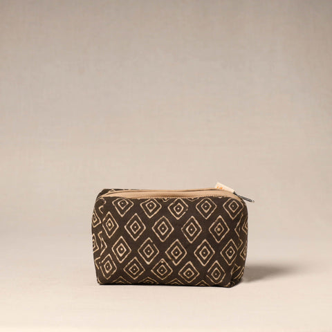 Brown - handcrafted fabric toiletry pouch 32