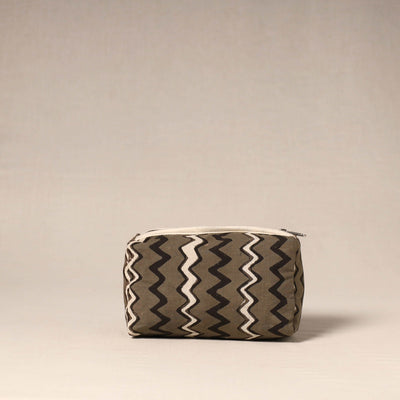 Brown - handcrafted fabric toiletry pouch 37