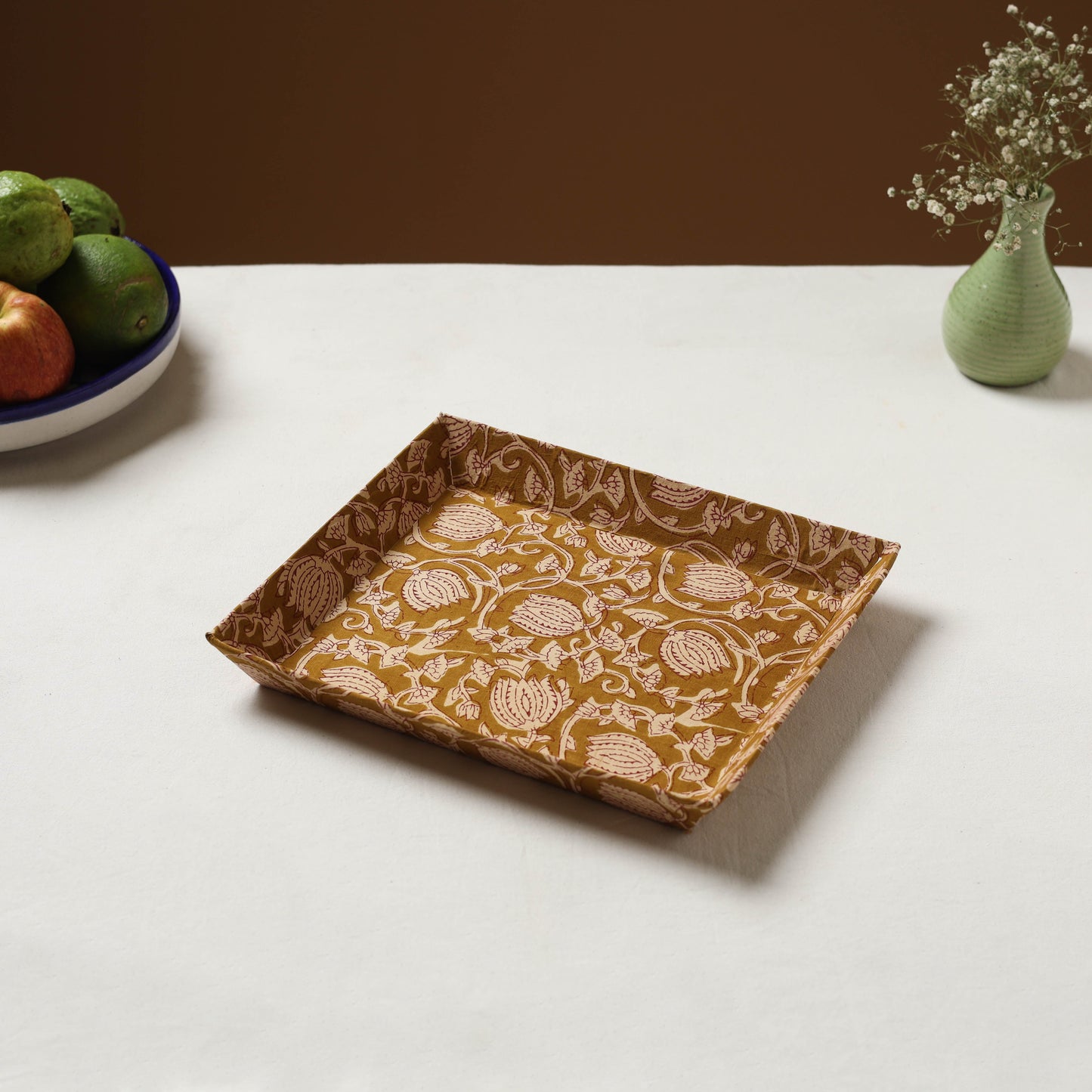 Brown - handcrafted fabric valet tray (11 x 9 in) 19