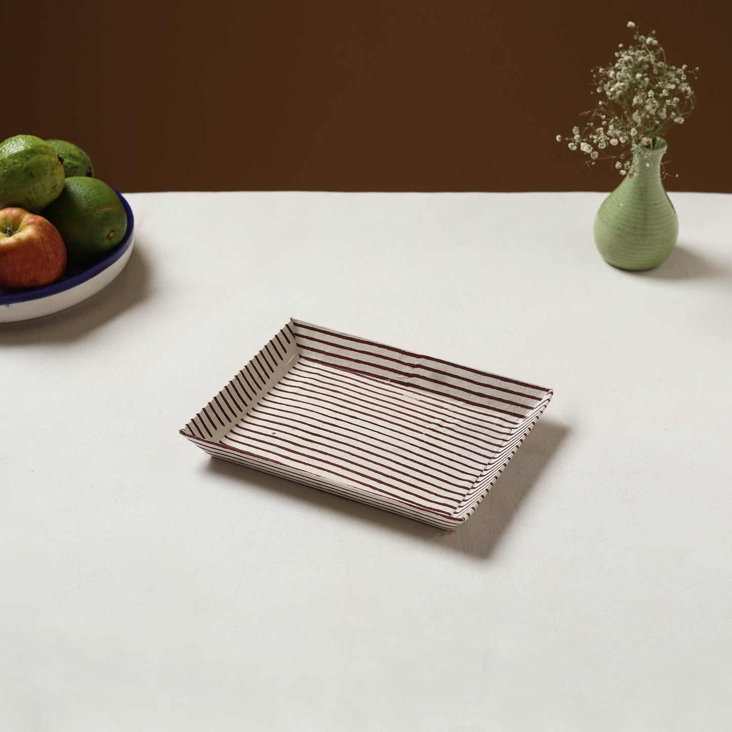 Brown - handcrafted fabric valet tray (9 x 7 in) 07