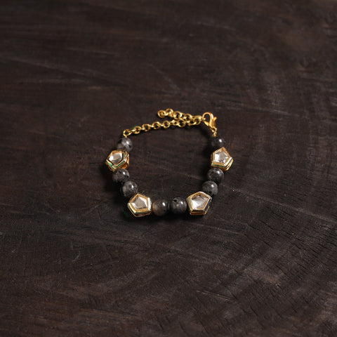 Handcrafted glass stone kundan work bracelet 42