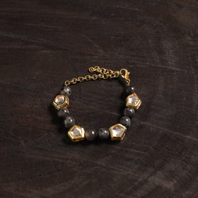 Handcrafted glass stone kundan work bracelet 42