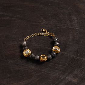 Handcrafted glass stone kundan work bracelet 44