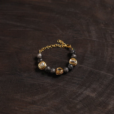 Handcrafted glass stone kundan work bracelet 44