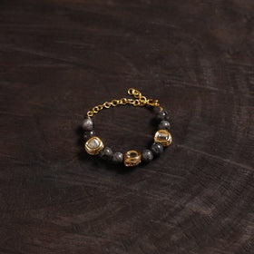 Handcrafted glass stone kundan work bracelet 44