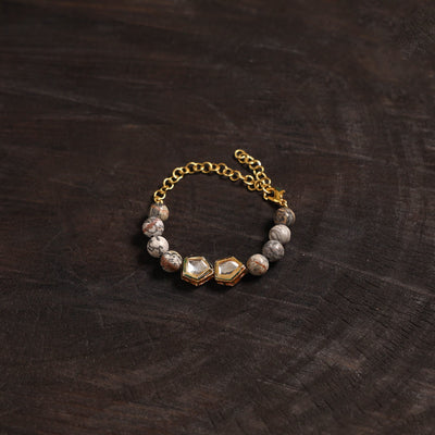 Handcrafted glass stone kundan work bracelet 47