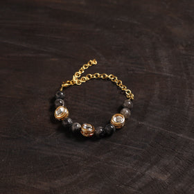 Handcrafted glass stone kundan work bracelet 49