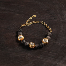 Handcrafted glass stone kundan work bracelet 49