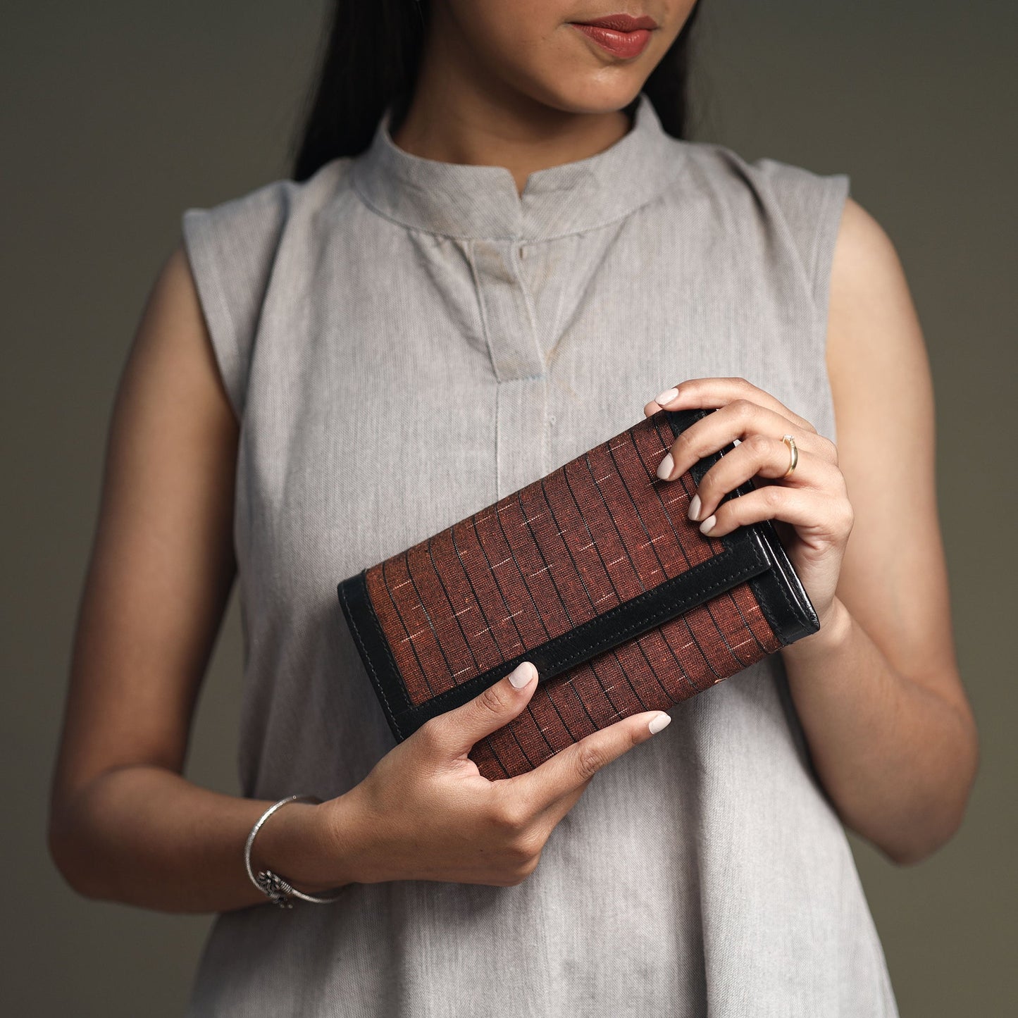  Handcrafted Ikat Weave Leather Wallet 