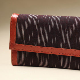 Brown Handcrafted Ikat Weave Leather Wallet