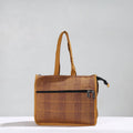 Brown Handcrafted Jacquard Cotton Hand Bag 13