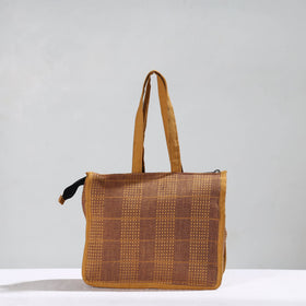Brown Handcrafted Jacquard Cotton Hand Bag 13