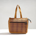 Brown Handcrafted Jacquard Cotton Hand Bag