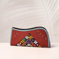 Brown Handcrafted Kutch Embroidery Leather Clutch / Wallet