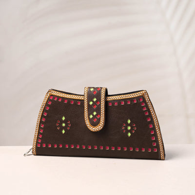 Brown Handcrafted Kutch Leather Clutch / Wallet
