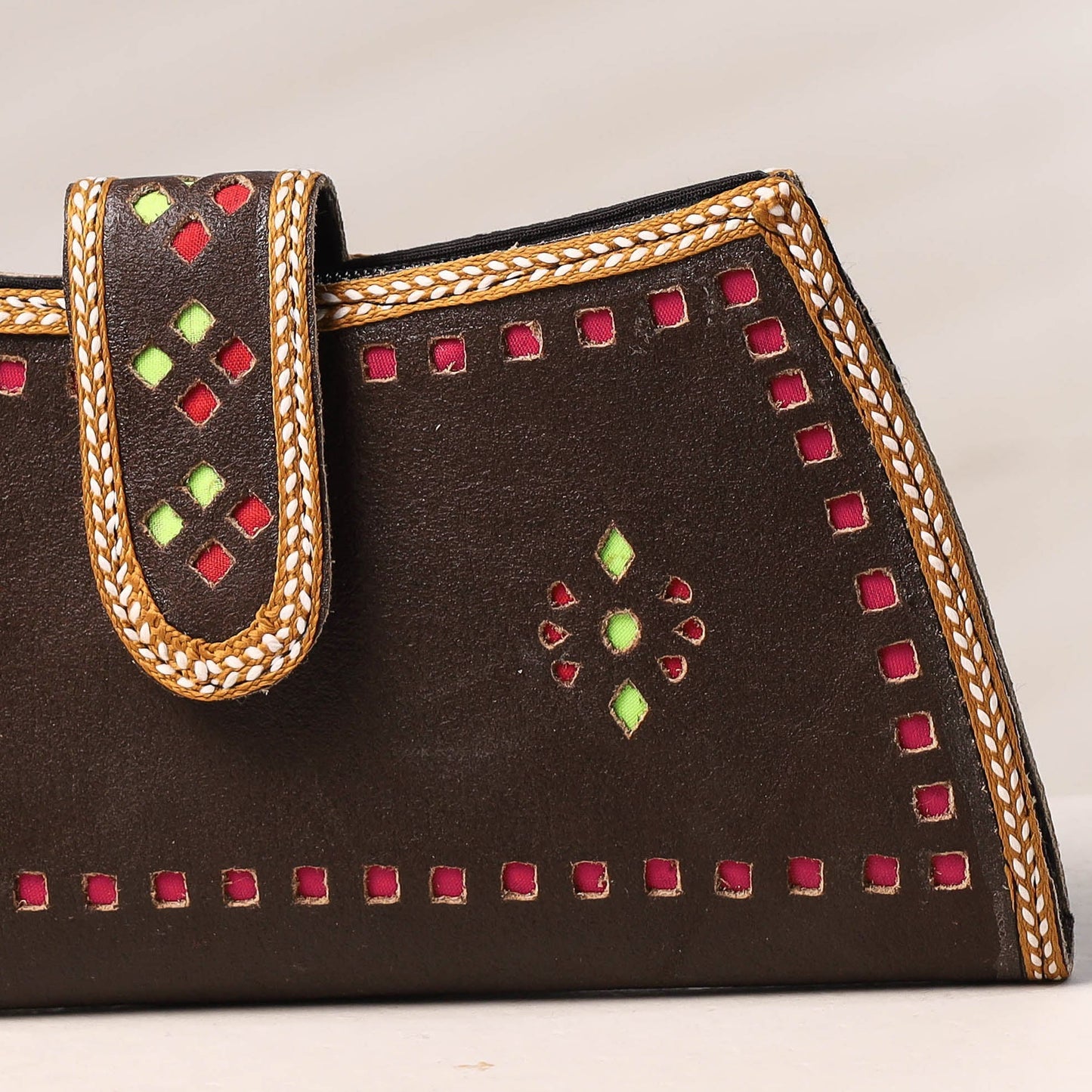Brown Handcrafted Kutch Leather Clutch / Wallet