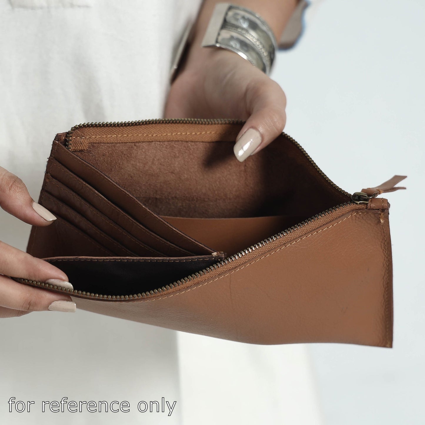 Brown Handcrafted Leather Clutch Purse