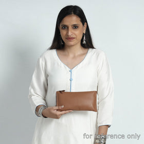 Brown Handcrafted Leather Clutch Purse