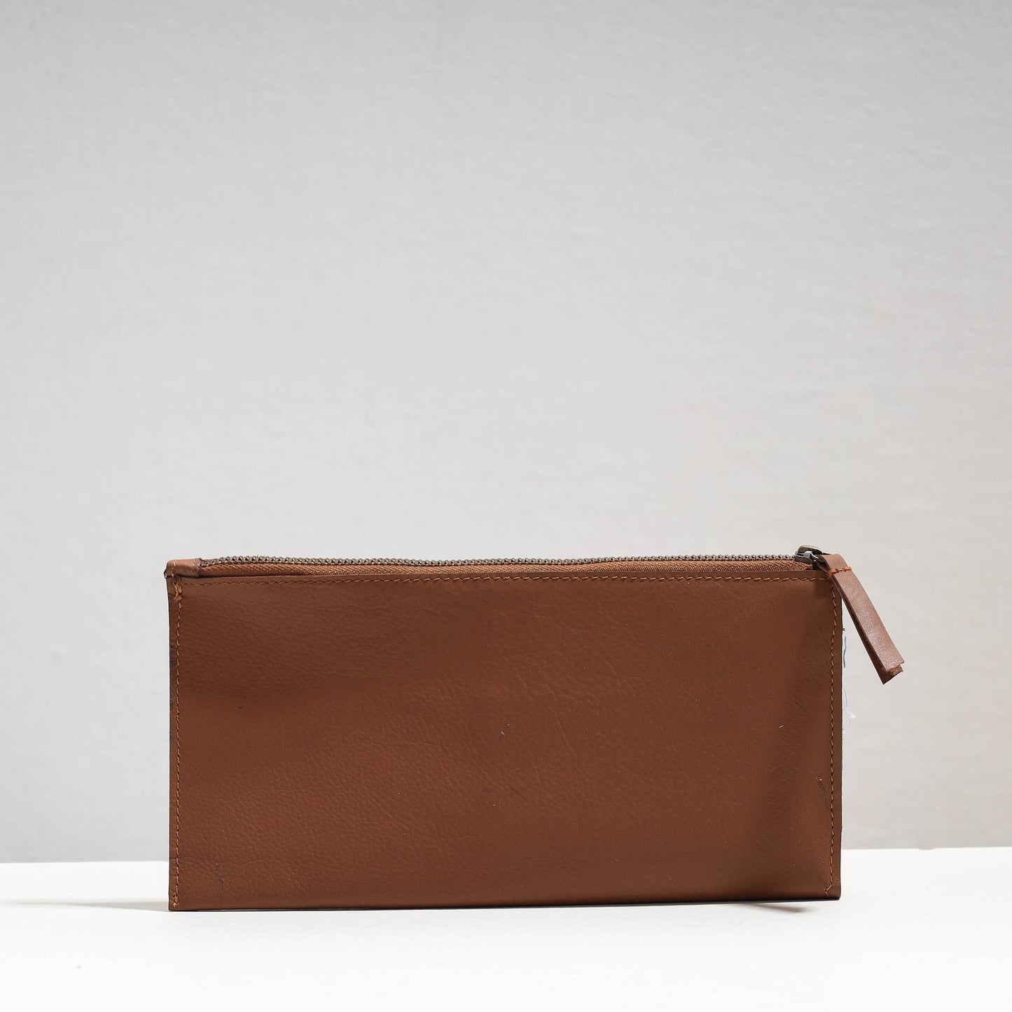 Brown Handcrafted Leather Clutch Purse
