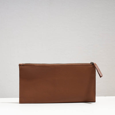 Brown Handcrafted Leather Clutch Purse