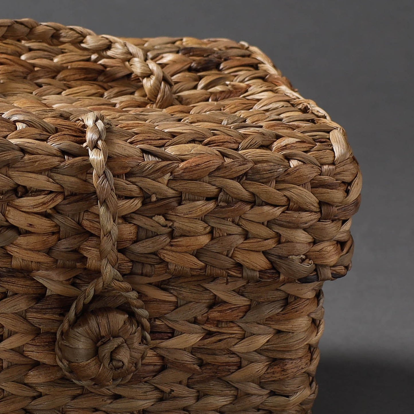  Brown Handcrafted Organic Water Hyacinth Hooded Basket 