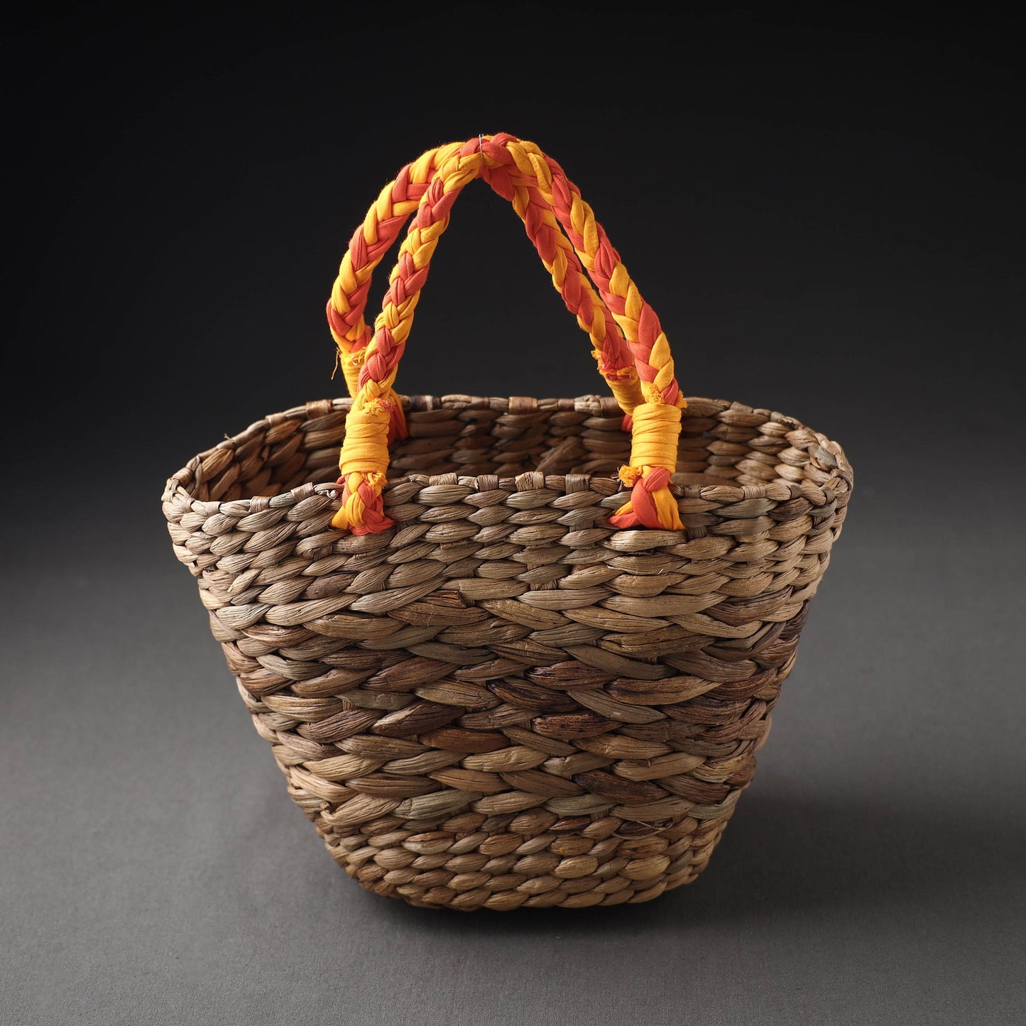  Brown Handcrafted Organic Water Hyacinth Magnificent Basket 