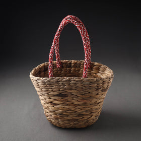 Brown Handcrafted Organic Water Hyacinth Magnificent Basket 