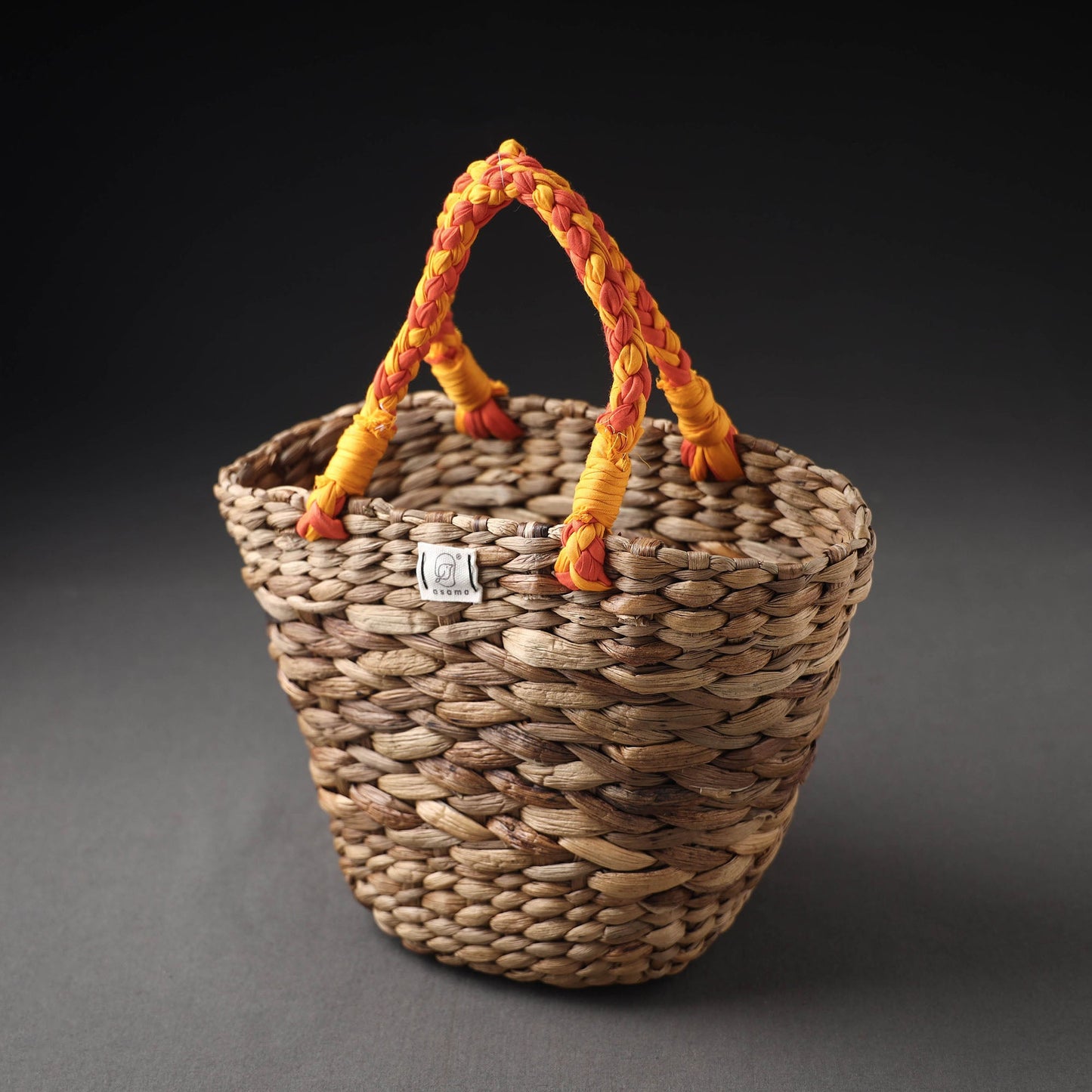  Brown Handcrafted Organic Water Hyacinth Magnificent Basket 