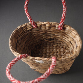  Brown Handcrafted Organic Water Hyacinth Magnificent Basket 