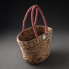  Brown Handcrafted Organic Water Hyacinth Magnificent Basket 