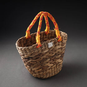  Brown Handcrafted Organic Water Hyacinth Magnificent Basket 