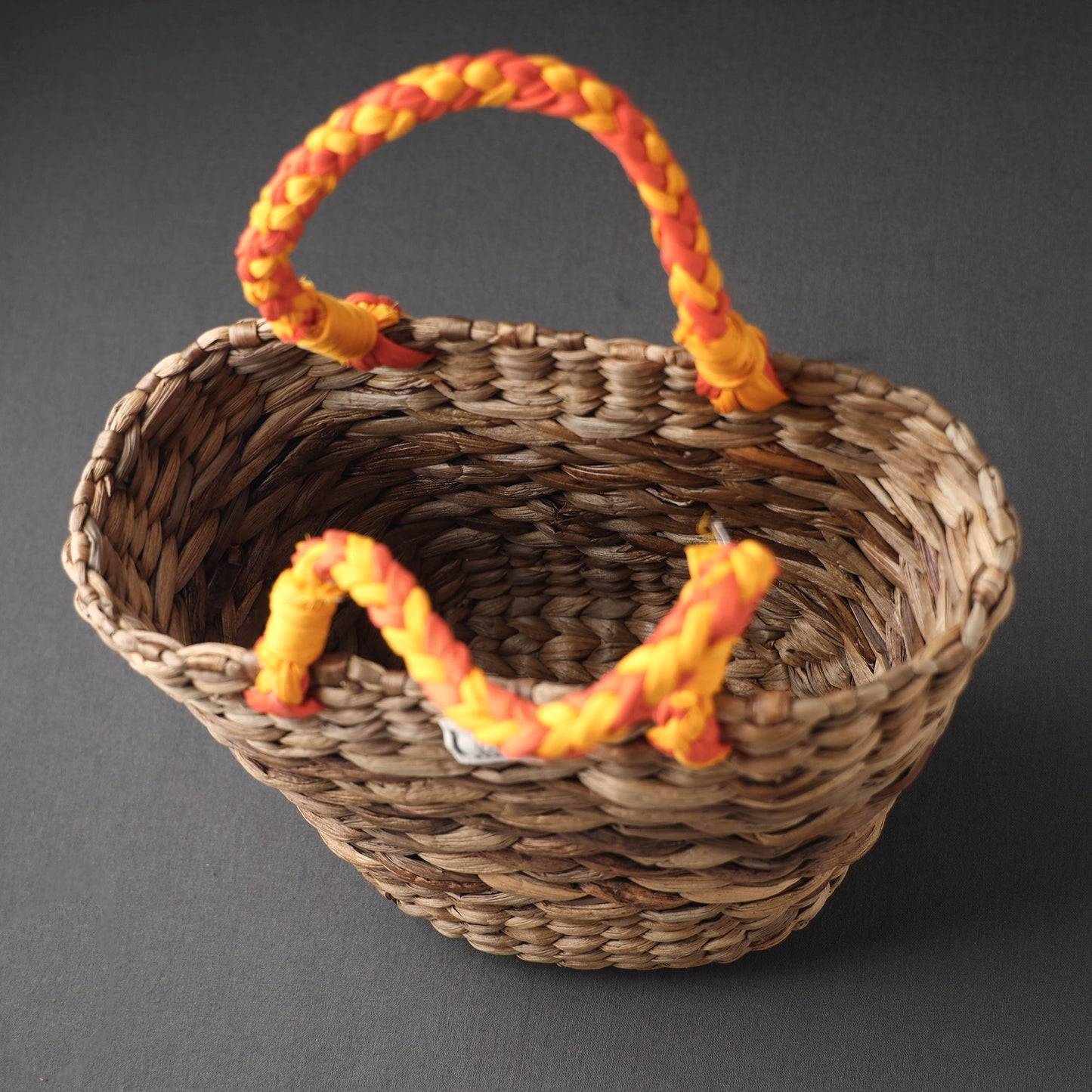  Brown Handcrafted Organic Water Hyacinth Magnificent Basket 